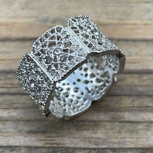 Rings Silver Tone Fashion Jewelry Unisex Ring Band Size 10.5